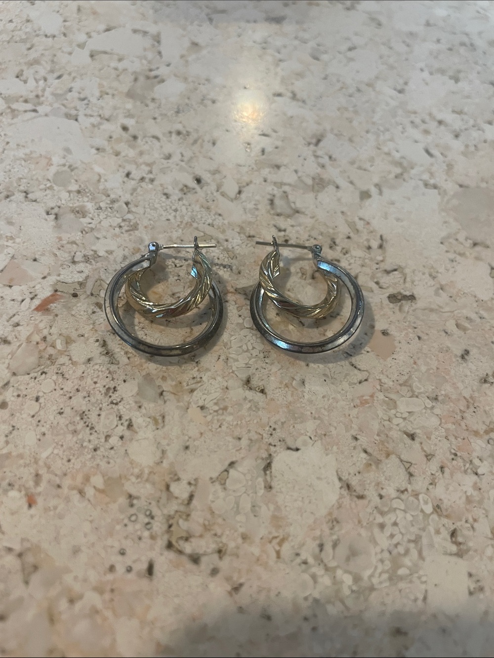 Two-Tone Hoop Earrings - Gold and Silver